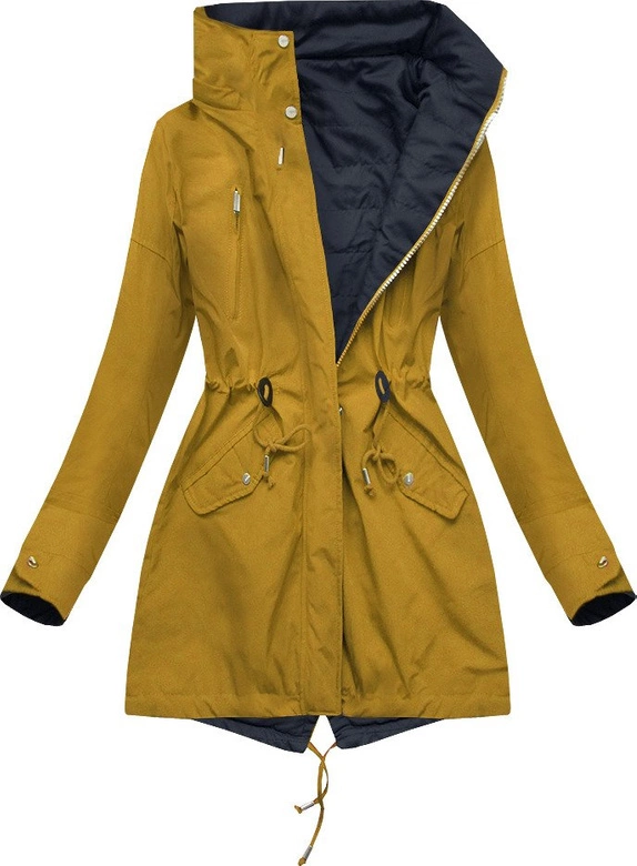 DWUSTRONNA PARKA Z KAPTUREM ŻÓŁTO-GRANATOWA (W303)