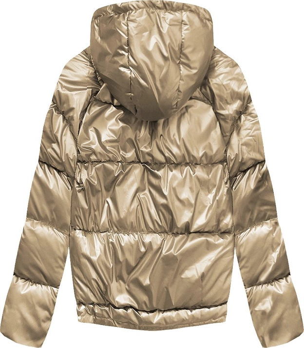 DWUSTRONNA ZIMOWA KURTKA DAMSKA ZŁOTA (X921X)