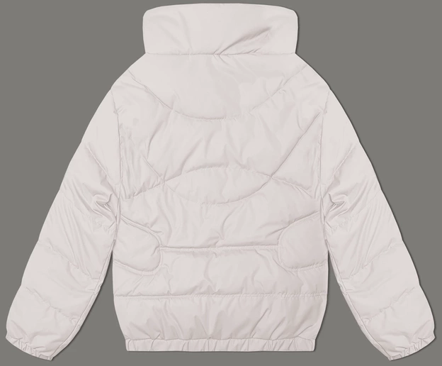 Pikowana kurtka ze stójką Miss TiTi ecru (2481)