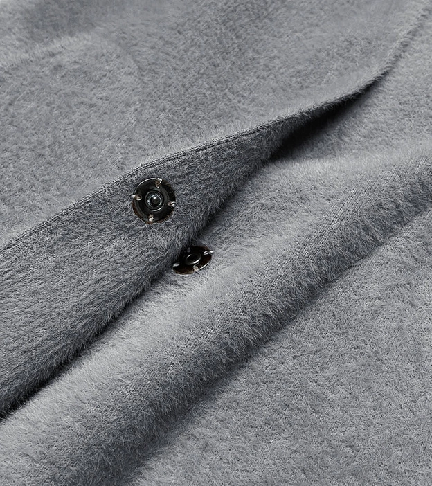 DŁUGA KAMIZELKA A'LA WEŁNA GRAFITOWA (B3001)