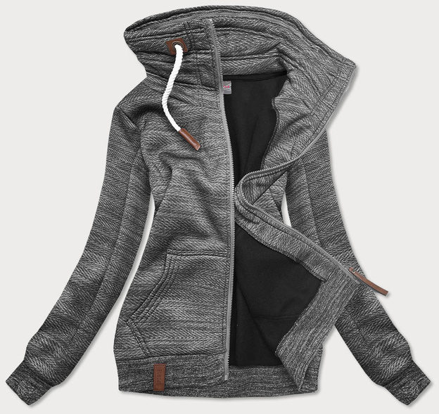 ROZPINANA BLUZA DRESOWA DAMSKA GRAFITOWA (58326)