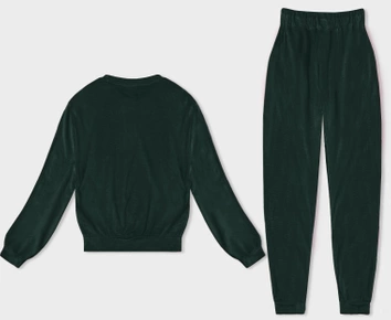 Welurowy dres damski szmaragdowy (8C1173-9)