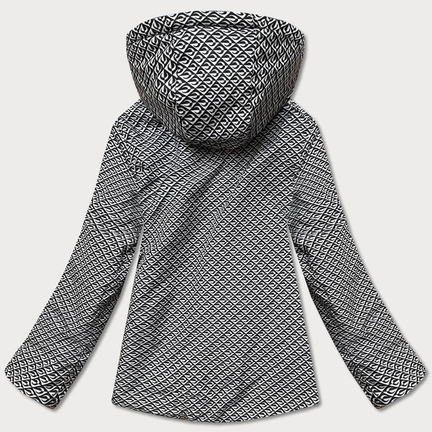 Krótka błyszcząca kurtka damska granat (w586-1)