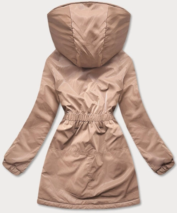 Kurtka damska z kapturem beżowa (b8105-46)