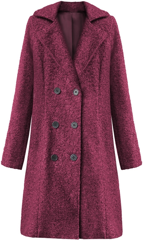 DWURZĘDOWY PŁASZCZ BARANEK BORDOWY (18760)