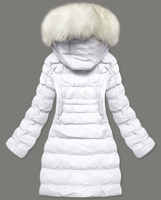 ZIMOWA KURTKA DAMSKA Z FUTERKIEM BIAŁA (5M753-281)