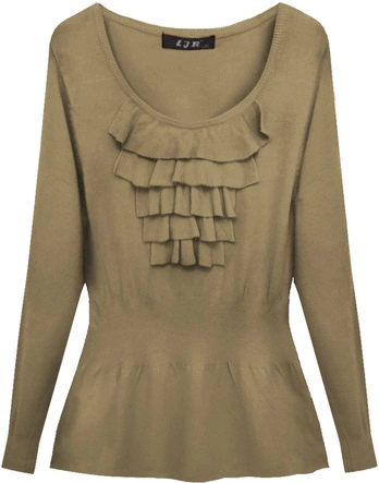 SWETER Z ŻABOTEM KARMELOWY (1527)