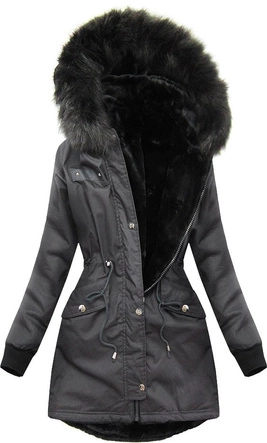 DAMSKA DWUSTRONNA PARKA ZIMOWA GRAFITOWA (A623)