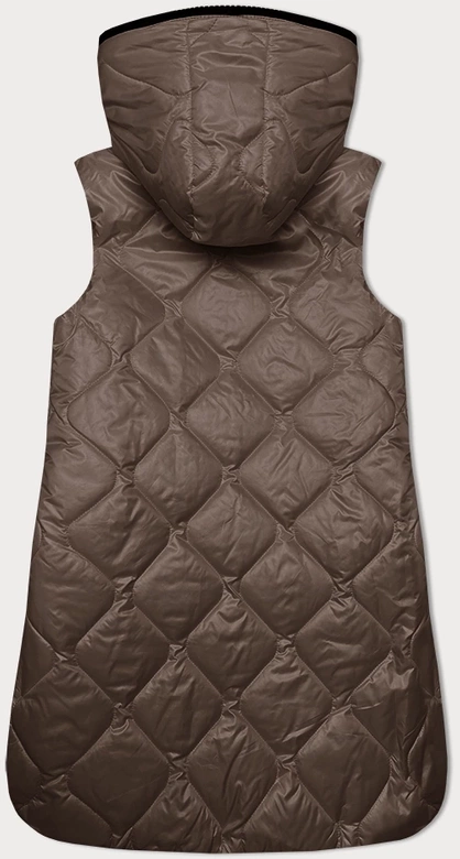 Kamizelka damska z ozdobnym pikowaniem ciemny beż (B8230-12)