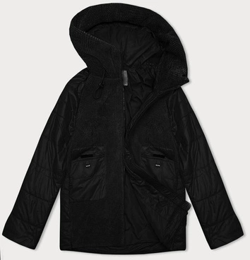 Przejściowa kurtka damska z łączonych materiałów Vaston czarna (F-23301#)