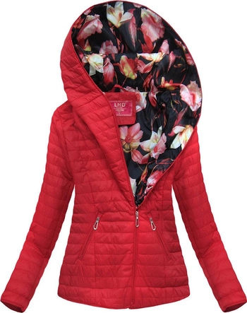 Kurtka z asymetrycznym zamkiem czerwona (dl015)