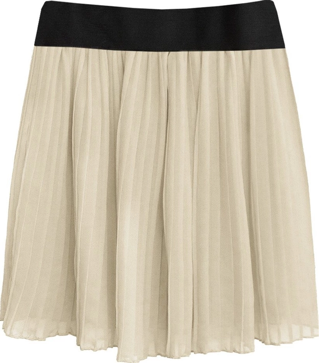 PLISOWANA SPÓDNICA MINI BEŻOWA (9228/2)