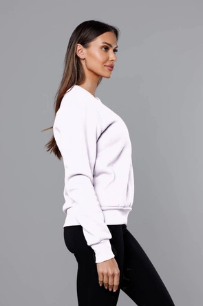 BLUZA DRESOWA DAMSKA ZE ŚCIĄGACZAMI BIAŁA (W01-1)