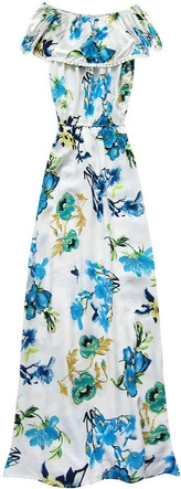 SUKIENKA Z ODKRYTYMI RAMIONAMI BIAŁO-NIEBIESKA (71206#)