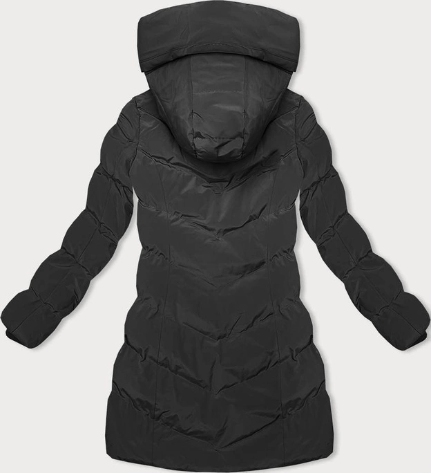 Zimowa kurtka z kapturem czarna (2M-023)
