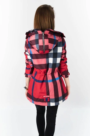 Dwustronna kurtka damska czerwono-czarna (w653)