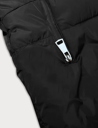 Asymetryczna kurtka damska czarna (2M-21113)