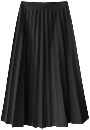 PLISOWANA SPÓDNICA MIDI CZARNA (213ART)