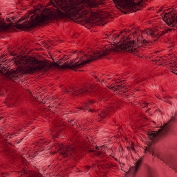 LEKKA KURTKA ZIMOWA DAMSKA FUTRO 2 W 1 BORDOWA (39039)