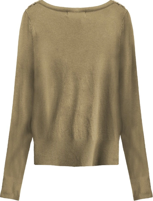 SWETEREK Z OZDOBNYM ŻABOTEM BEŻOWY (X1535X)