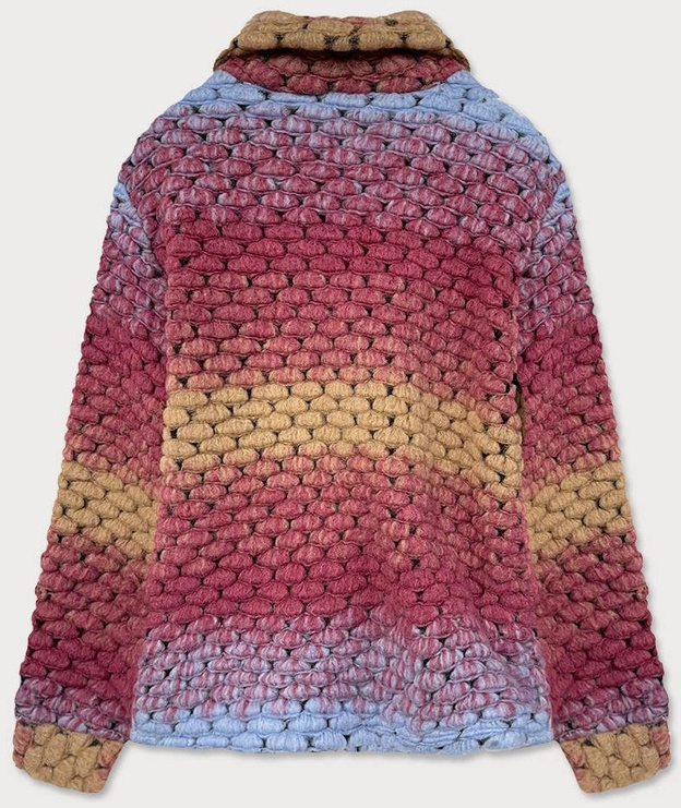 Koszulowa kurtka damska z kołnierzem ciemny róż (2453)