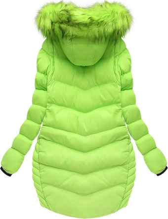 ASYMETRYCZNA KURTKA/BEZRĘKAWNIK Z KAPTUREM LIMONKOWA (W816)