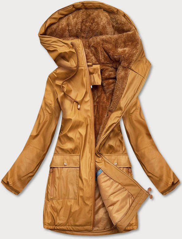 WODOODPORNA KURTKA DAMSKA TYPU SZTORMIAK MUSZTARDOWA (H1000-37)