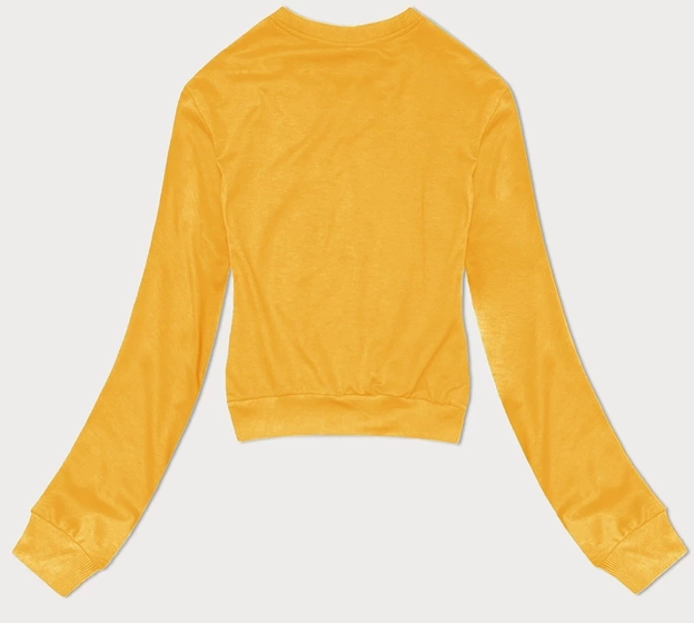 Cienka krótka bluza dresowa damska żółta (8B938-117)