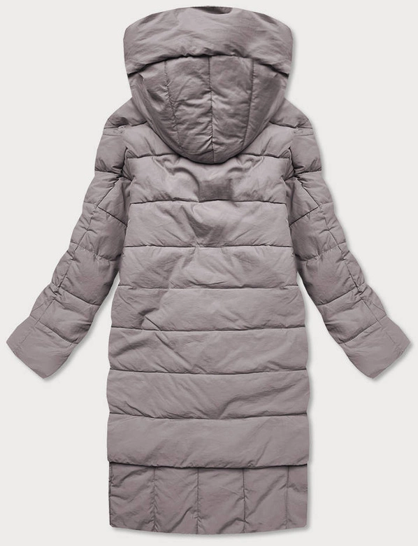 Asymetryczna kurtka damska oversize beżowa (1535)