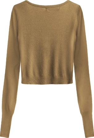 KRÓTKI ZDOBIONY SWETEREK JASNOBRĄZOWY (1550)