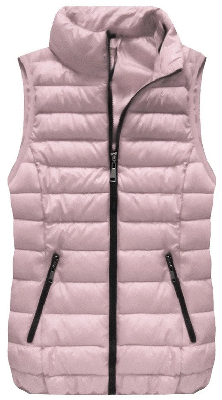 PIKOWANY BEZRĘKAWNIK Z KAPTUREM PUDROWY RÓŻ (B2606-30)