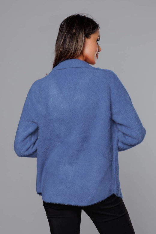 Krótka narzutka alpaka ciemna niebieska (CJ65)