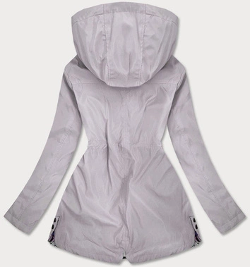 DAMSKA DWUSTRONNA KURTKA Z KAPTUREM SZARA/LIŚCIE (SS65)