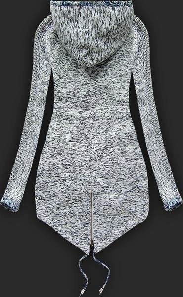 GRUBA BLUZA Z KAPTUREM JASNOSZARA (LX9921)