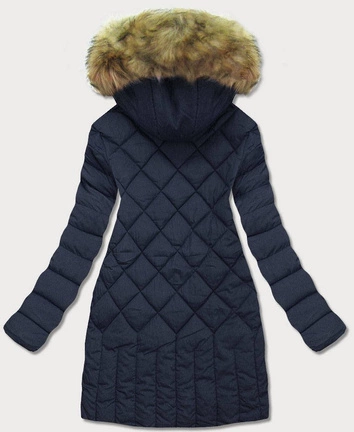 Pikowana kurtka damska zimowa granatowa (lf808)