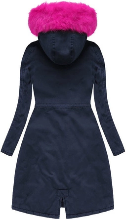 BAWEŁNIANA PARKA ZIMOWA GRANATOWO-AMARANTOWA (7611)