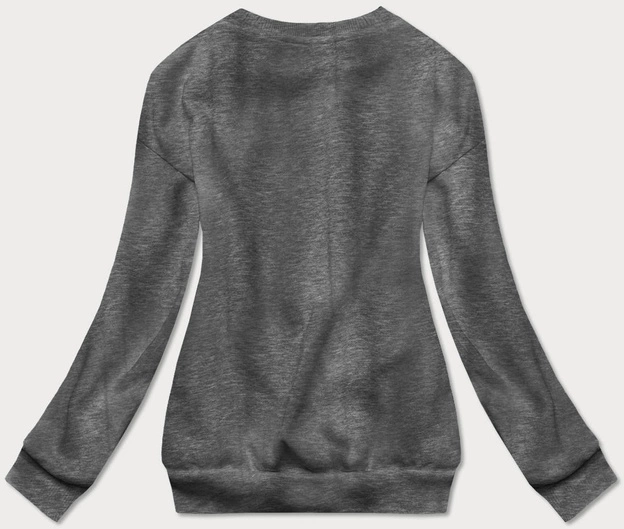 Bluza dresowa damska z nadrukiem ciemnoszara (26005)