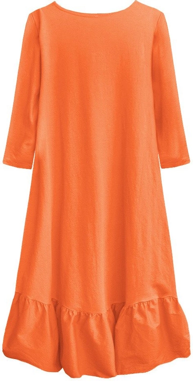 BAWEŁNIANA SUKIENKA OVERSIZE POMARAŃCZOWA (299/1ART)