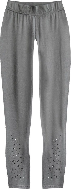 BŁYSZCZĄCE LEGGINSY Z DŻETAMI SZARE (374ART)
