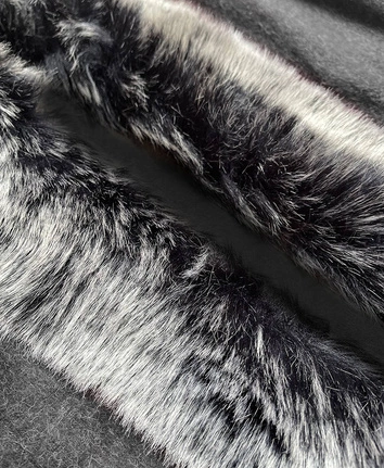 Długa kamizelka z futrem grafitowa (f51010-3)