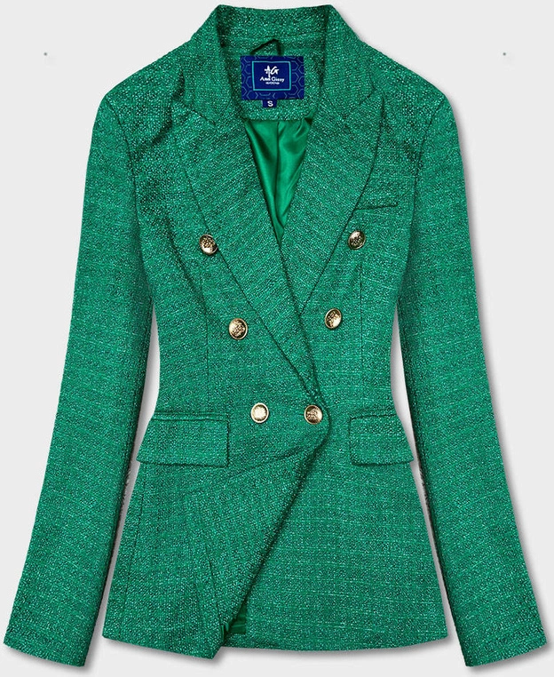 Dwurzędowa marynarka z guzikami zielona (AG3-1981)