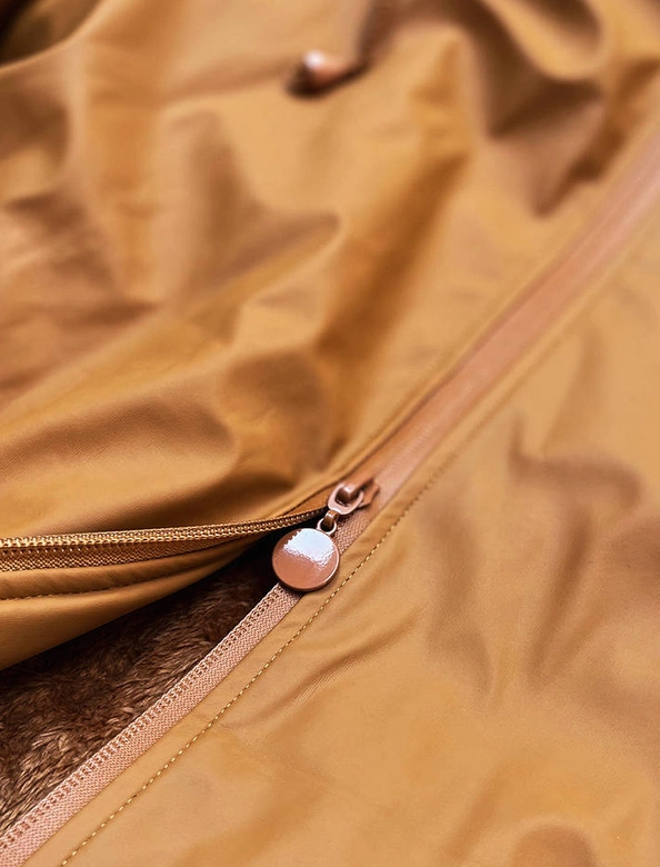 WODOODPORNA KURTKA DAMSKA TYPU SZTORMIAK MUSZTARDOWA (H1000-37)