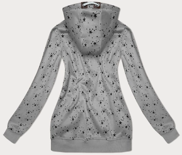 Rozpinana damska bluza w gwiazdki szara (2313)