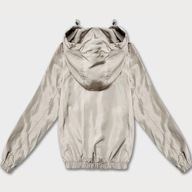 Cienka krótka kurtka damska na podszewce Glakate jasny beż (LU98017#)