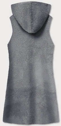 DŁUGA KAMIZELKA A'LA WEŁNA GRAFITOWA (B3001)
