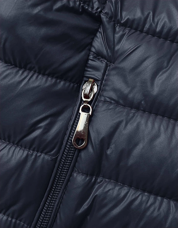 Pikowana kamizelka z kapturem granatowa (16M9138-215)