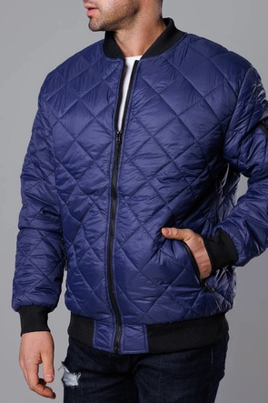 Pikowana bomberka męska granatowa (MY01-2)