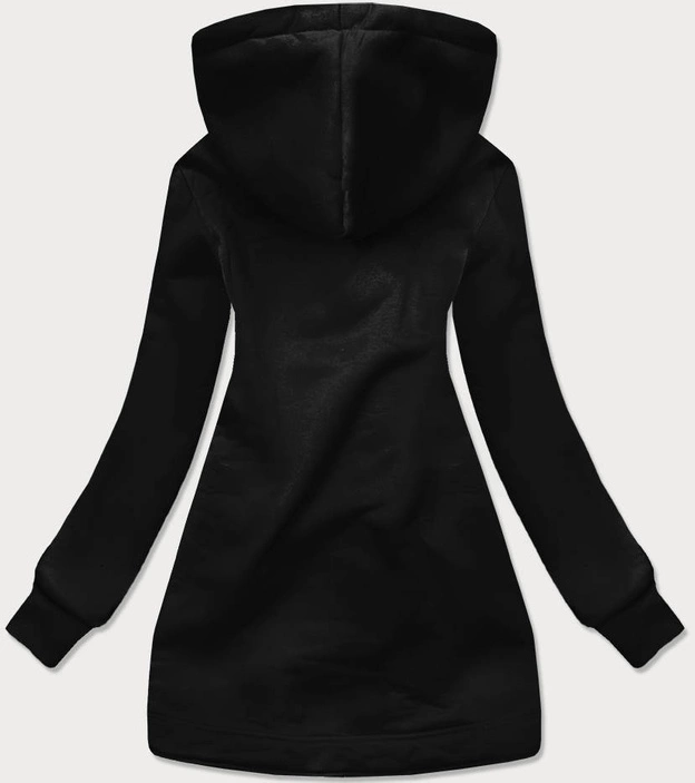 Długa damska bluza rozpinana czarna (AMG815)