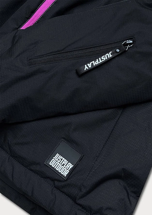 DAMSKA KURTKA ZIMOWA Z PASEM ŚNIEŻNYM ZIELONO-CZARNA (B2392)