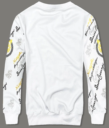 Męska bluza z nadrukiem biała (8B1106-1)